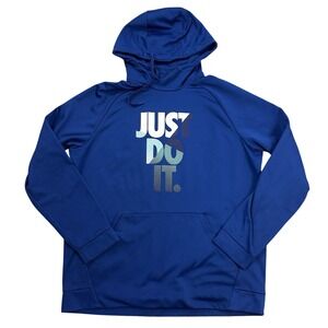 Nike Hoodie Mens Extra Large‎ Black Fleece Lined Dri-Fit Pullover Sweatshirt